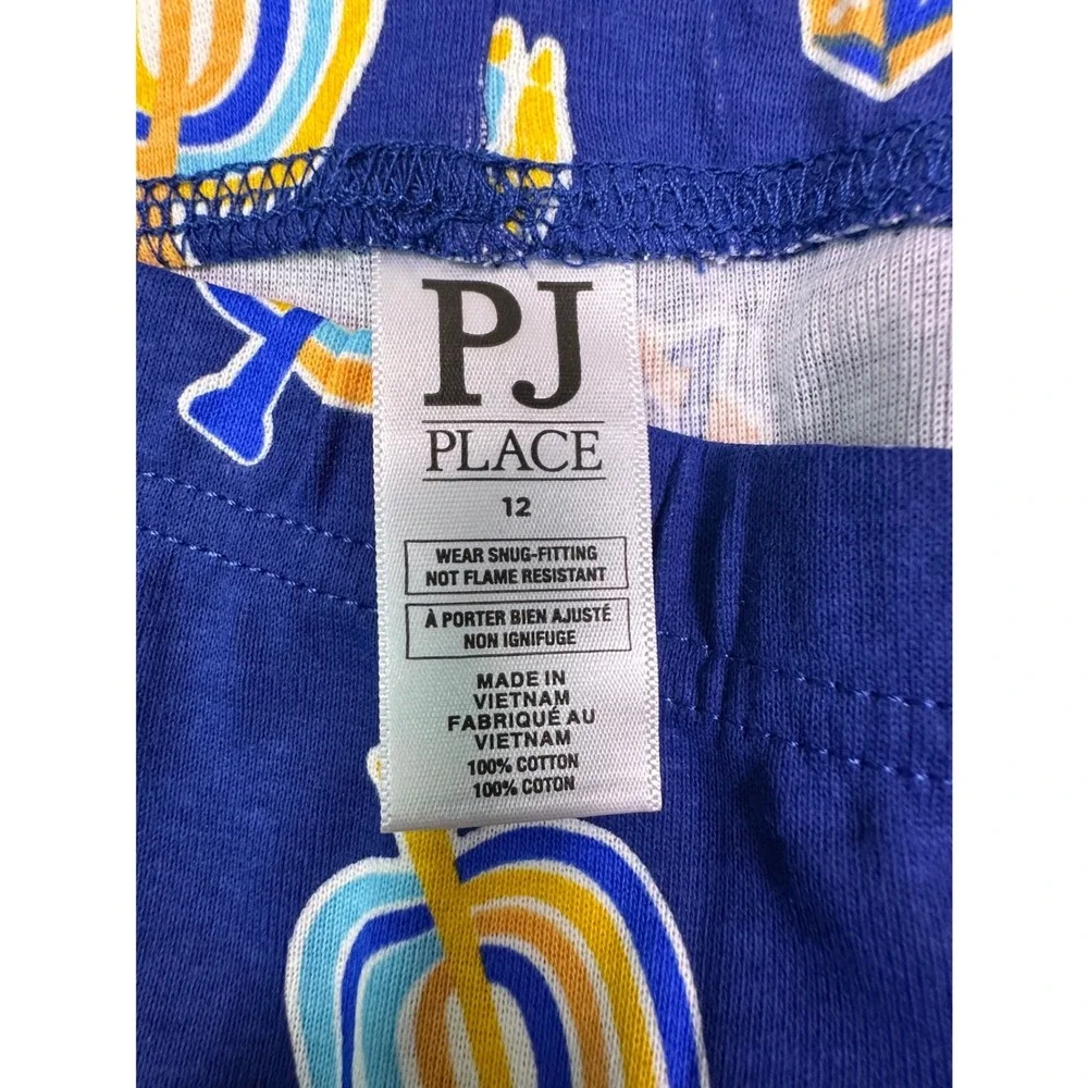 The Childrens Place Boys Hanukkah‎ Pajamas Navy Sail Glow in the Dark 12
